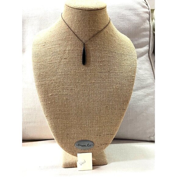 Karibou 925 Sterling Silver Necklace Boho Wood Teardrop Pendant 2" Used - Picture 8 of 8